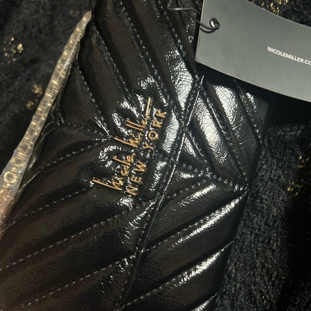 Nicole Miller Black Quilted Clutch